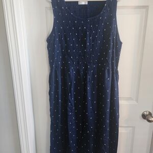 Sonoma 1x Navy Blue Sleeveless Dress